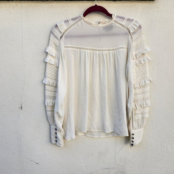 Isabel Marant White Ruffle Sleeve Peasant Blouse - Picture 3 of 7